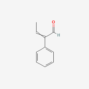 2D Lewis structure of 2-phenyl-2-butenal