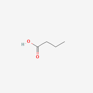 2D Lewis structure of butanoic acid