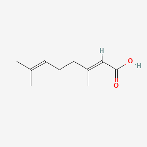 2D Lewis structure of geranic acid