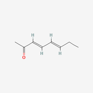 2D Lewis structure of 3,5-octadien-2-one