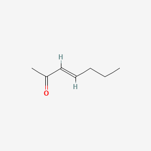 2D Lewis structure of 3-hepten-2-one