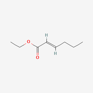 2D Lewis structure of ethyl 2-hexenoate