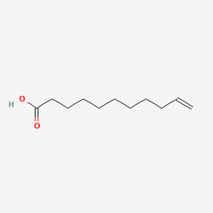 2D Lewis structure of 10-undecenoic acid
