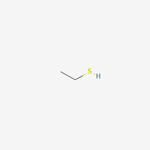 2D Lewis structure of ethanethiol