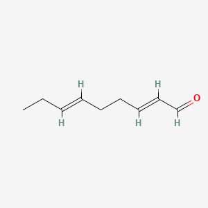 2D Lewis structure of 2,6-nonadienal, (e,e)-