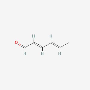 2D Lewis structure of 2,4-hexadienal