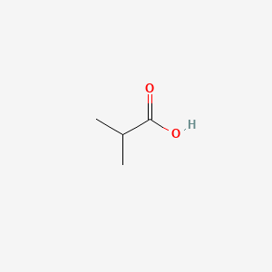 2D Lewis structure of isobutyric acid