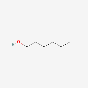 2D Lewis structure of 1-hexanol